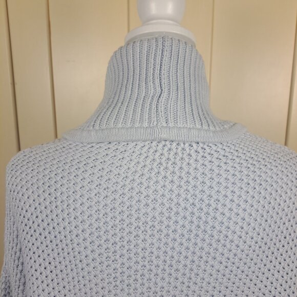HAVEN Well Within Shawl Collar Ice Blue Open Front Cotton Cardigan Sz L - Picture 7 of 10